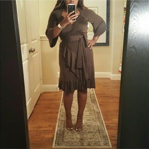 Brown wrap dress